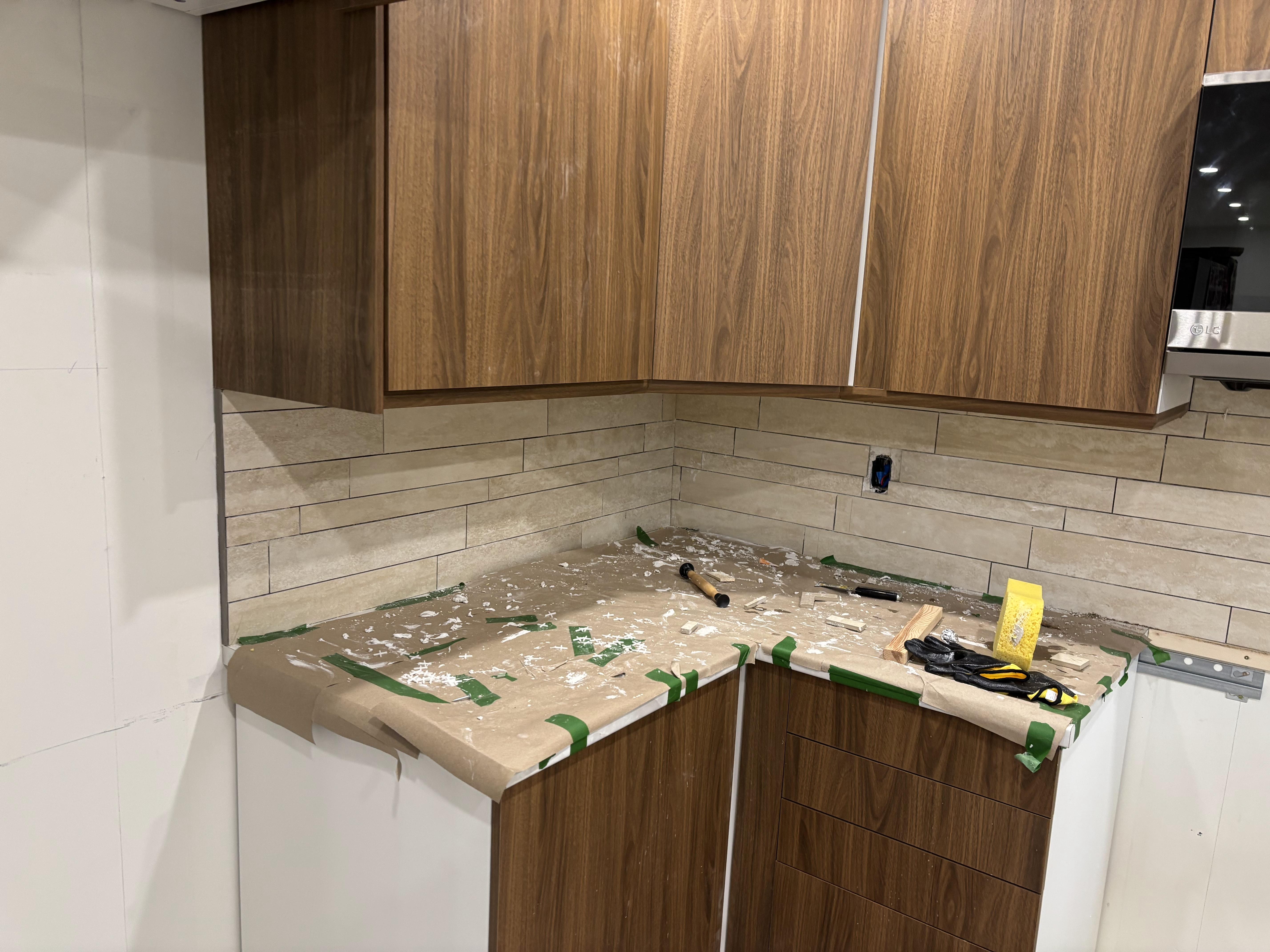 613Pro kitchen makeover - dark gray cabinets, marble countertop, elegant island design
